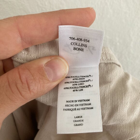 Rails Collins Jacket Linen Full Zip Bone Military Utility Lightweight Large - Picture 10 of 11